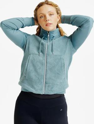 Sweatshirtjacke 500 Fleece warm Damen grün