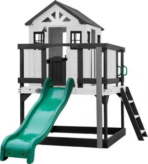 Sweetwater Heights Spielhaus für Kinder, Wellenrutsche, Holz, Anthrazit/Weiß