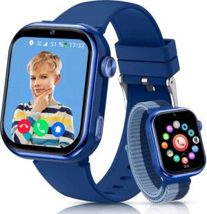 SWGOTA 4G Kinder Smartwatch 1000mAh mit GPS & Telefonfunktion Smartwatch (1,43 Zoll), Smartwatch für Kinder, für 4–12 Jungen und Mädchen,für Android und IOS