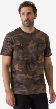 T-Shirt 100 Woodland strapazierfähig Camouflage grün