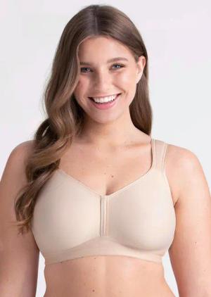 T-Shirt-BH ohne Bügel - beige - Gr. 75 C von Goldner Fashion