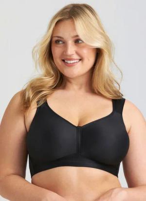 T-Shirt-BH ohne Bügel - schwarz - Gr. 75 C von Goldner Fashion