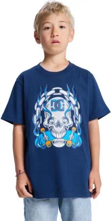 T-Shirt BURNING SKULL Blau Junge