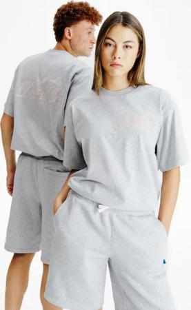 T-Shirt Damen/Herren Grafik - grau meliert