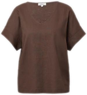 T-Shirt im Fabricmix mit Leinenanteil