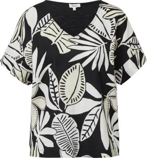 T-Shirt im Fabricmix mit Leinenanteil