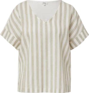 T-Shirt im Fabricmix mit Leinenanteil