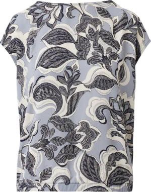 T-Shirt im Materialmix und floralem Print