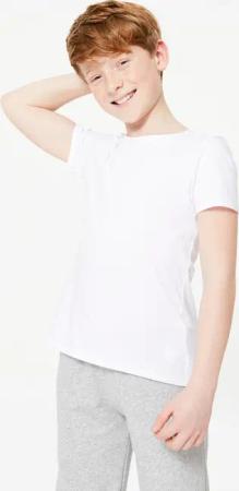 T-Shirt Kinder 100 % Baumwolle Basic - weiß