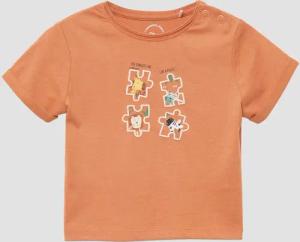 T-Shirt mit Ärmelumschlag und Frontprint