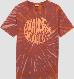 T-Shirt mit Batikmuster und Frontprint