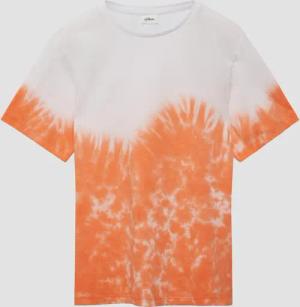 T-Shirt mit Batikmuster und überschnittenen Schultern