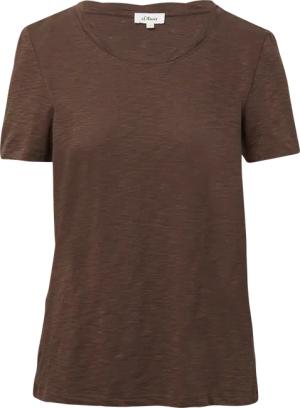 T-Shirt mit Flammgarnstruktur und Ausschnitt-Detail