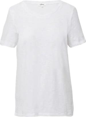 T-Shirt mit Flammgarnstruktur und Ausschnitt-Detail