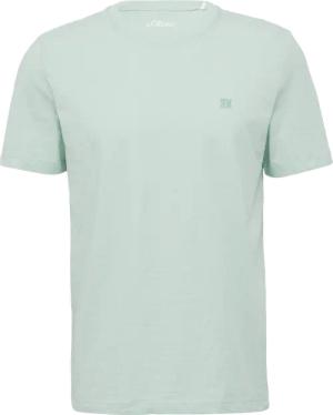 T-Shirt mit Flammgarnstruktur und Logo-Print