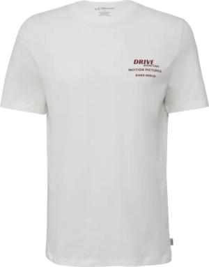 T-Shirt mit Flammgarnstruktur und Rückenprint