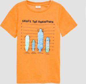 T-Shirt mit Frontprint und Wendepailletten