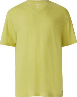 T-Shirt mit Label-Patch und V-Ausschnitt