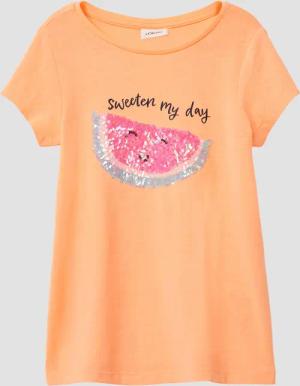 T-Shirt mit Print und Pailletten