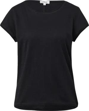 T-Shirt mit Rollkanten und Flammgarnstruktur