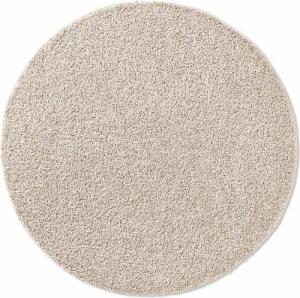 TaCa Home Langflor-Teppich Shaggy Teppich Langflor, rund, Höhe: 35 mm, Wohnzimmer Schlafzimmer Kinderzimmer, Creme - 80 cm rund