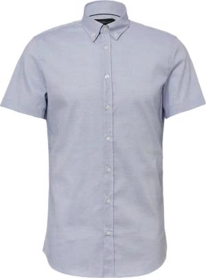 Tailored Fit: Baumwollhemd mit Fischgrätmuster