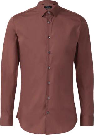 Tailored Fit: Baumwollstretch-Hemd mit Kentkragen