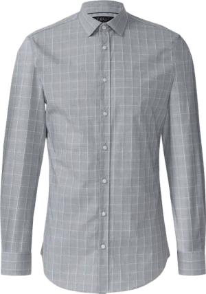 Tailored Fit: Fein kariertes Langarmhemd aus Baumwollstretch