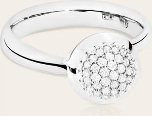 TAMARA COMOLLI Ring RING BOUTON SMALL DIAMOND PAVÉ aus 18K Weißgold mit Diamant Pavé