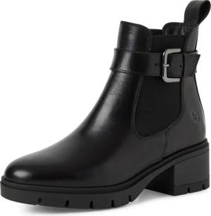 Tamaris Chelseaboots, Blockabsatz, Stiefelette, Schlupfboots mit Ziernschnalle