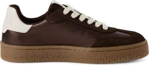 Tamaris Damen Braun Weiß Wildleder Mode Schnürschuhe