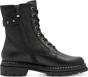 Tamaris Damen Fashion Schwarze Leder Schnürstiefeletten mit Reißverschluss