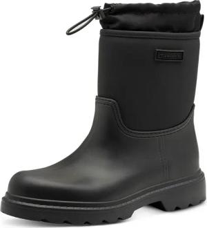 Tamaris Gummistiefel, Blockabsatz, Boots mit Textileinsatz am Schaftrand
