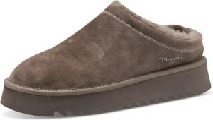 Tamaris Hausschuh, Clogs, Bequemschuh mit Fellimitat-Kragen
