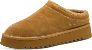 Tamaris Hausschuh, Clogs, Bequemschuh mit Fellimitat-Kragen