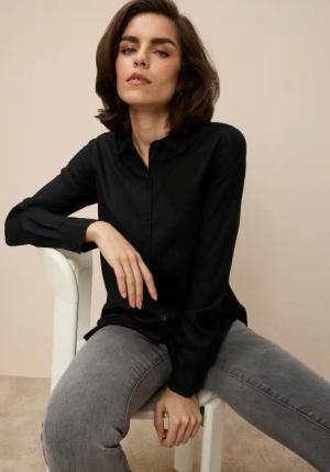 Tamaris Hemdbluse im Oversize-Look mit Taschen