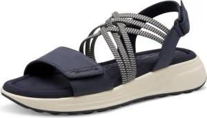 Tamaris Keilsandalette, Plateau, Bequemschuh, Sandale mit elastischen, überkreuzten Riemchen