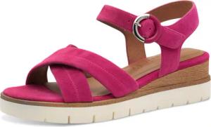 Tamaris Keilsandalette, Riemchensandale, Sommerschuh mit dezenten Ziernähten