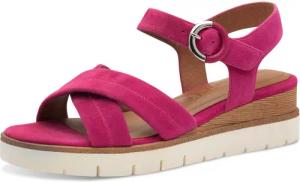 Tamaris Keilsandalette, Riemchensandale, Sommerschuh mit dezenten Ziernähten