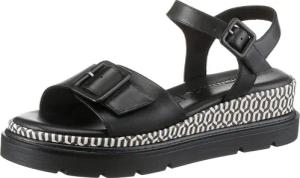 Tamaris Keilsandalette, Riemchensandale, Sommerschuh mit Muster am Plateau