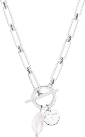 Tamaris Kette mit Anhänger The T-Bar Pearl Edelstahl
