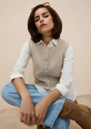 Tamaris Kurzarmpullover mit trendigem Schnitt und Knopfleiste