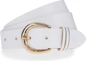 Tamaris Ledergürtel 3cm breit, schlichte Dornschnalle in Gold, dezentes Markenlogo