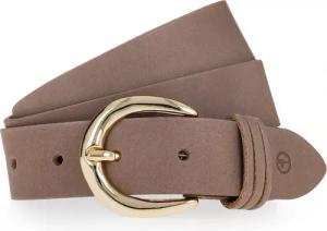 Tamaris Ledergürtel 3cm breit, schlichte Dornschnalle in Gold, dezentes Markenlogo