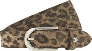 Tamaris Ledergürtel stilvolles Leo-Muster, hochwertiges Rindleder mit Vintage-Finish