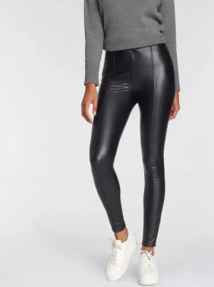 Tamaris Leggings enge Form in Leder-Optik