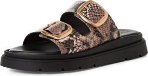 Tamaris Pantolette, Keilabsatz, Sommerschuh, Schlupfschuh, verstellbare Schnallen