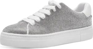 Tamaris Plateausneaker, Freizeitschuh, Halbschuh, Schnürschuh im Silber-Glitzer-Look
