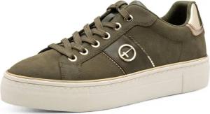 Tamaris Plateausneaker, Freizeitschuh, Halbschuh, Schnürschuh mit glänzendem Kontrastbesatz