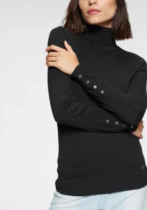 Tamaris Rollkragenpullover in enger Form mit Knopfdetails